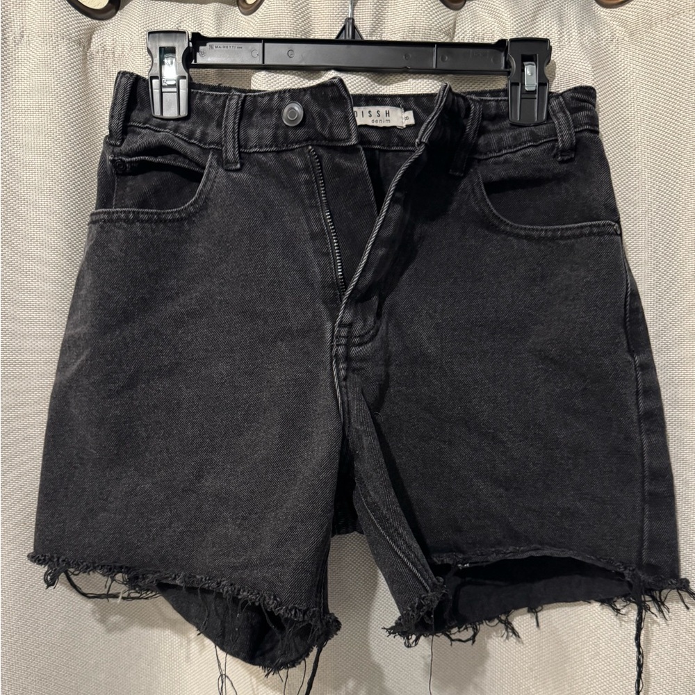 DISSH Black Distressed Denim Jean Shorts